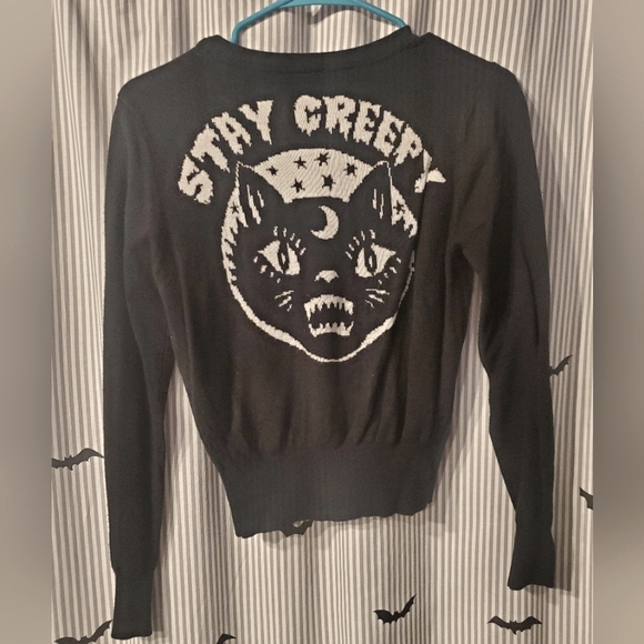 Too Fast Sweaters - Bats and cats cardigan